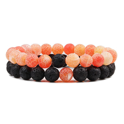 Natural Lava Stone Tiger Eye Beaded Yoga Bracelets